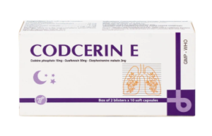 CODCERIN-E (Codein Photphas 10mg, Guaifenesin 50mg, Clopheniramin maleat 2mg) Hộp 2 vỉ x 10 viên