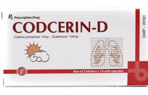 CODCERIN-D (Codein Photphas 10mg, Guaifenesin 100mg) Hộp 2 vỉ x 10 viên