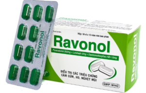 RAVONOL (Paracetamol 500mg + Loratadin 5mg + Dextromethorphan HBr 15mg) Hộp 10 vỉ x 10 viên