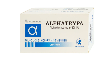 ALPHATRYPA (Chymotrypsin 4200IU) Hộp 5 vỉ Alu x 10 viên