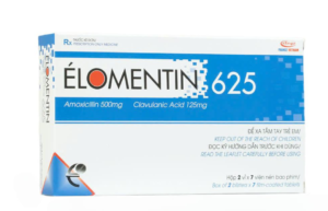 ÉLOMENTIN 625 (Amoxicillin 500mg + Acid clavulanic 125mg) Hộp 2 vỉ x 7 viên