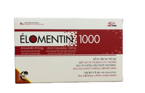 ÉLOMENTIN 1000 (Amoxicillin 875mg + Acid clavulanic 125mg) Hộp 2 vỉ x 7 viên
