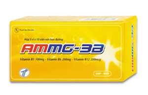 AMMG 3B (Vitamin B1 100mg, Vitamin B6 200mg, Vitamin B12 200mcgVitamin B1 100mg, Vitamin B6 200mg, Vitamin B12 200mcg) Hộp 5 vỉ x 10 viên