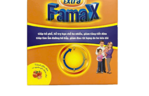 FAMAX EXTRA (Cao lá thường xuân 50mg, dịch ép quả tắc 25mg, mật ong rừng 20mg, tinh dầu tràm 1.0mg, tinh dầu gừng 2.0mg, Menthol 2.0mg, tinh dầu bạc hà 5.0mg) Hộp 10 vỉ x 10 viên