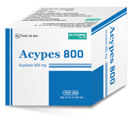 ACYPES 800 (Aciclovir 800mg) Hộp 10 vỉ x 10 viên
