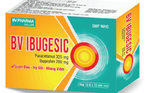 BV IBUGESIC 625 (Paracetamol 325mg, Ibuprfen 200mg) Hộp 10 vỉ x 10 viên