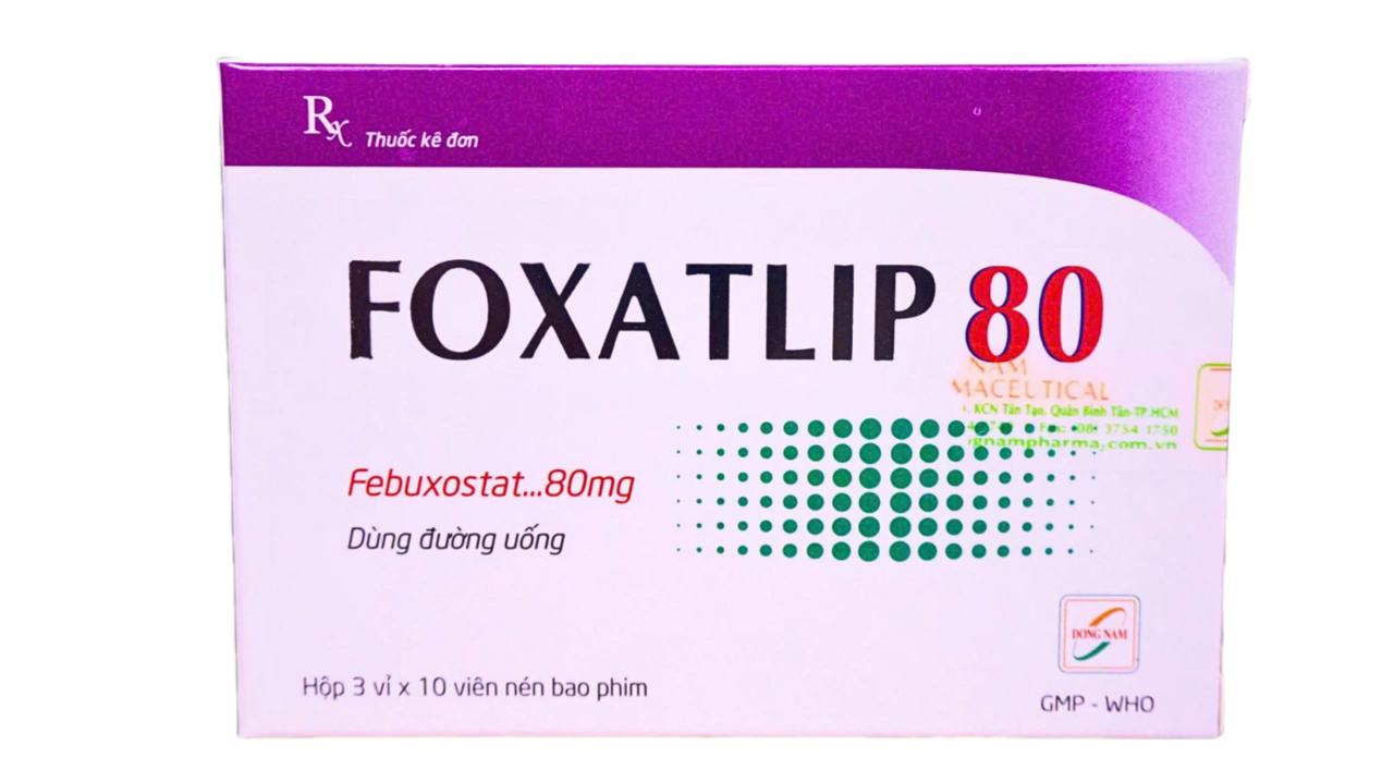 Foxatlip 80 (Febuxostat 80mg) Hộp 3 vỉ x 10 viên