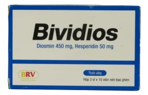 Bividios (Diosmin 450mg, Hesperidin 50mg) Hộp 3 vỉ x 10 viên
