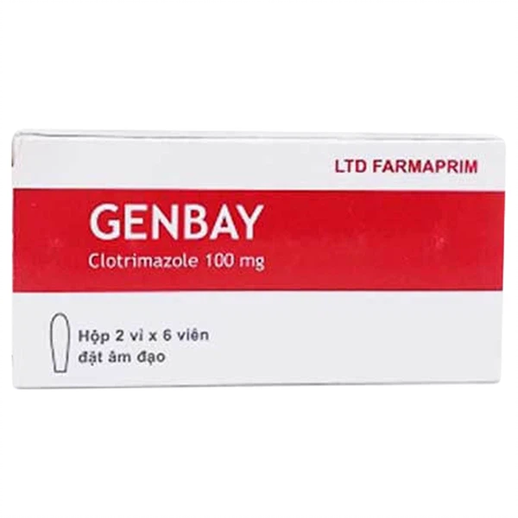 Genbay (Clotrimazol 100mg) Hộp 2 vỉ x 6 viên