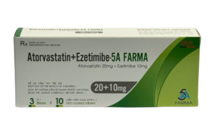 ATORVASTATIN + EZETIMIBE-5A FARMA (Atorvastatin 20mg + Ezetimibe 10mg) Hộp 3 vỉ x 10 viên
