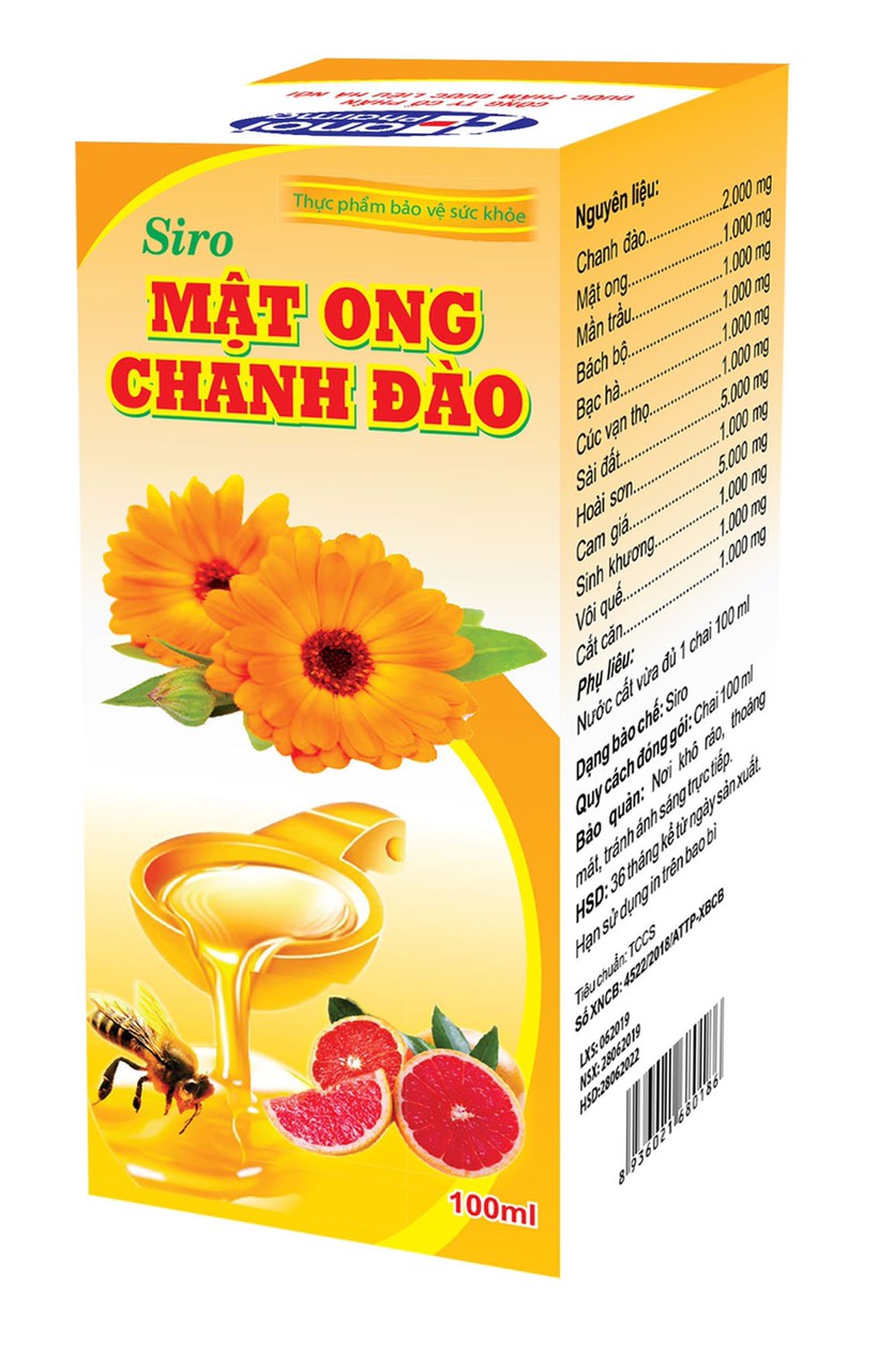 SIRO MẬT ONG CHANH ĐÀO (Chai 100ml)