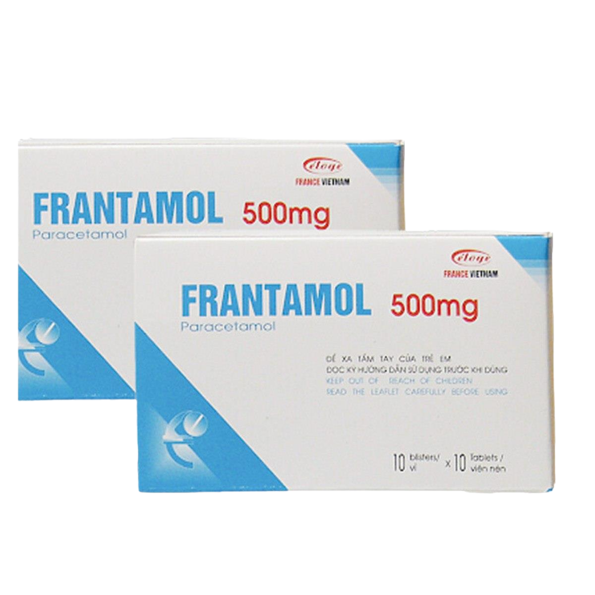 FRANTAMOL 500 (Paracetamol 500mg) Hộp 10 vỉ x 10 viên