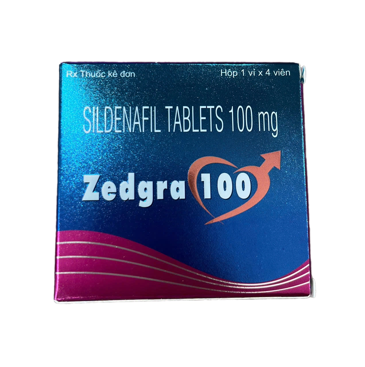 Zedgra 100 ( Sildenafil 100) Hộp 1 vỉ x 4 viên