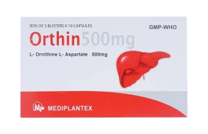 Orthin 500 (L-Ornithin L-Aspartat 500mg) Hộp 3 vỉ x 10 viên