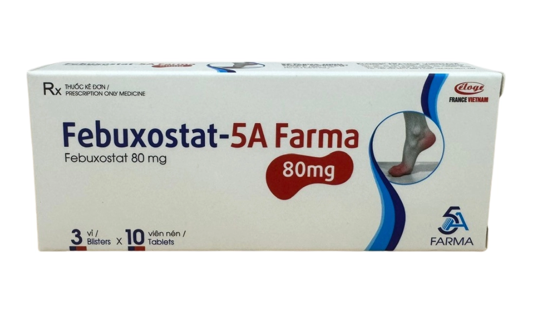 Febuxostat 80 (Febuxostat 80mg) Hộp 3 vỉ x 10 viên