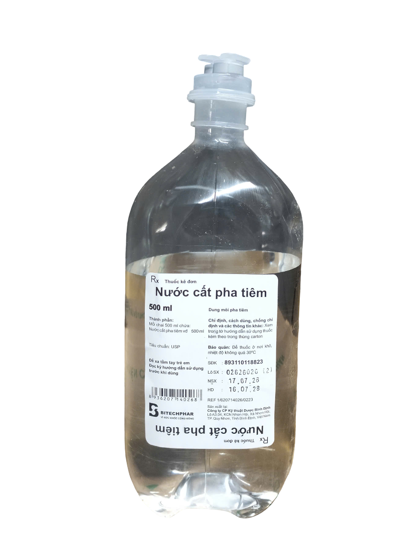 Nước cất pha tiêm - Chai 500ml