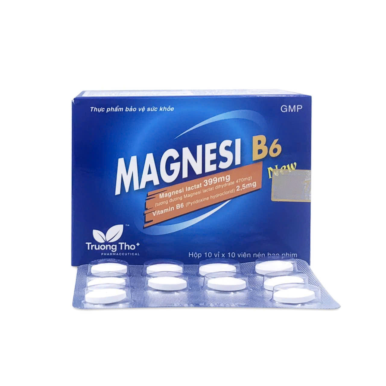 MAGNE B6 NEW (Magnesium lactate 399mg, Vitamin B6 2,5mg) Hộp 10 vỉ x 10 viên