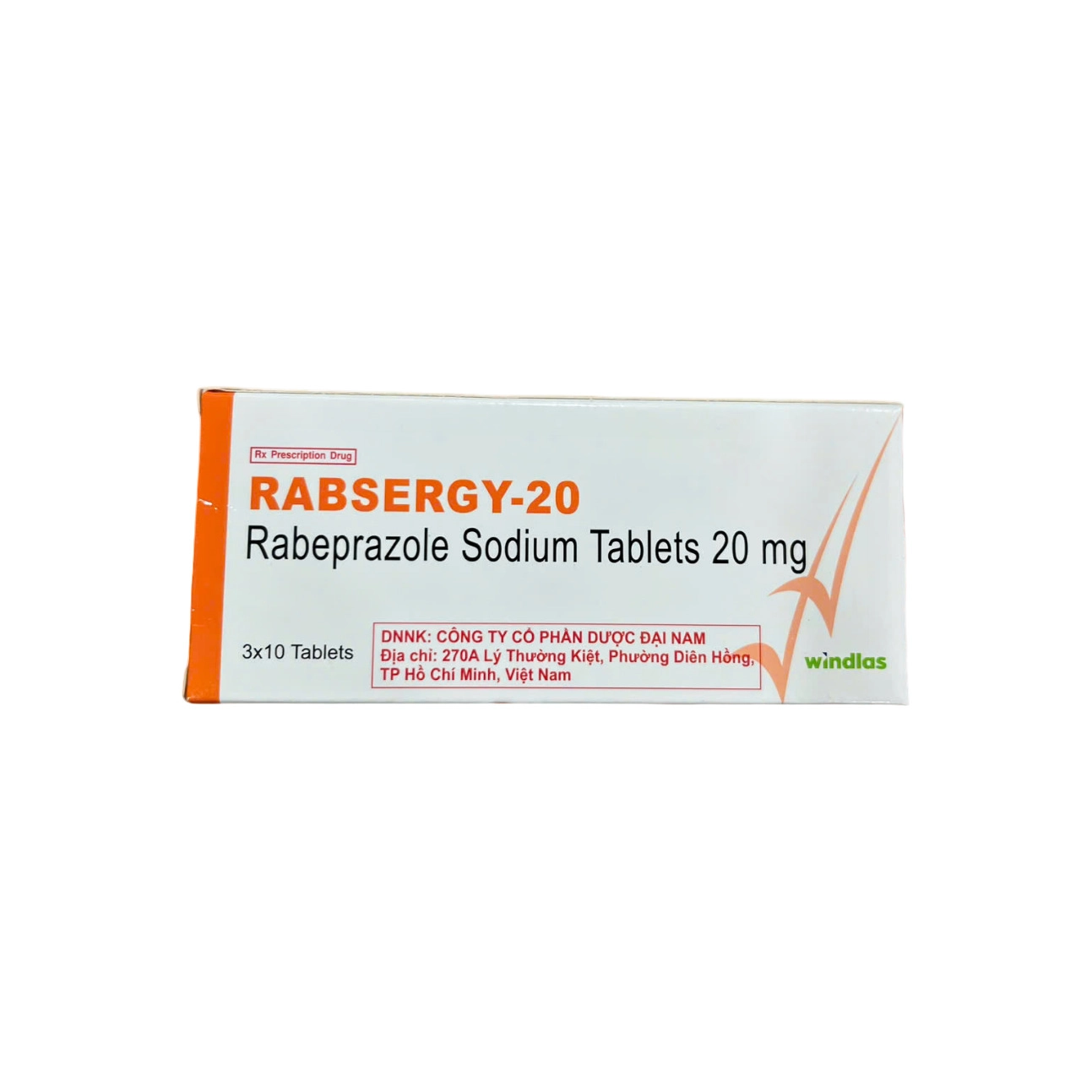 RABSERGY-20 (Rabeprazole 20mg) Hộp 3 vỉ x 10 viên